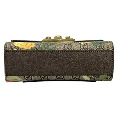 Gucci Shoulder Bag Padlock Small Tian Beige Ebony Multi Chain Leather