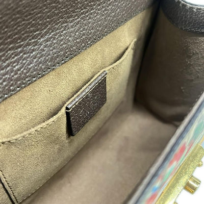 Gucci Shoulder Bag Padlock Small Tian Beige Ebony Multi Chain Leather