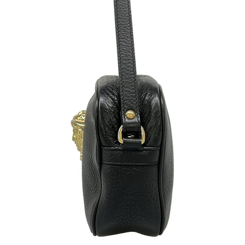Versace Shoulder Bag Black Medusa Leather