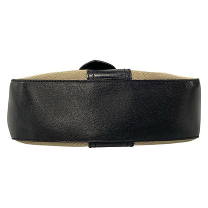 Fendi Handbag Zucca Pattern Beige Black Leather