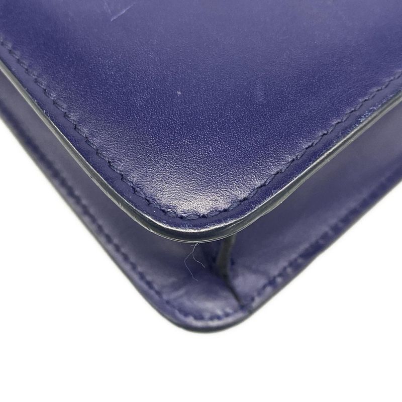 Bvlgari Shoulder Bag Serpenti Navy Blue Chain Leather