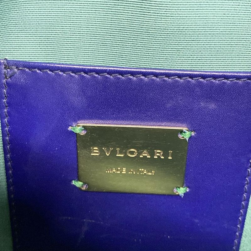 Bvlgari Shoulder Bag Serpenti Navy Blue Chain Leather