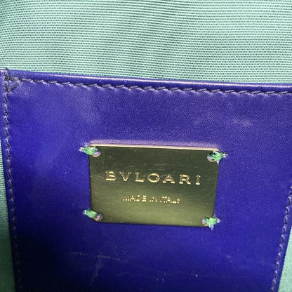Bvlgari Shoulder Bag Serpenti Navy Blue Chain Leather