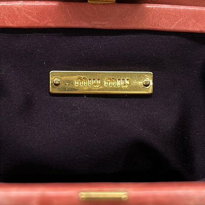 Miu Miu Shoulder Bag Pink Clasp Leather