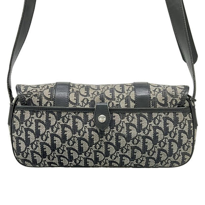 Dior Shoulder Bag Trotter Black Ivory Dark Gray Leather