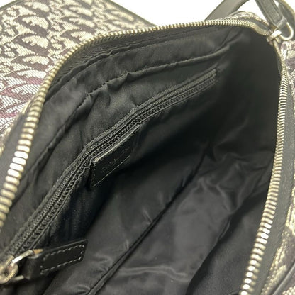 Dior Shoulder Bag Trotter Black Ivory Dark Gray Leather