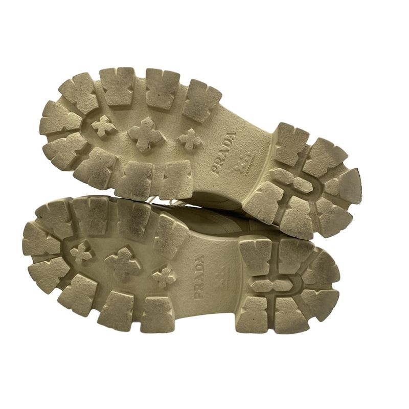 Prada Short Boots Monolith Beige Re-Nylon Leather