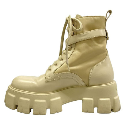 Prada Short Boots Monolith Beige Re-Nylon Leather