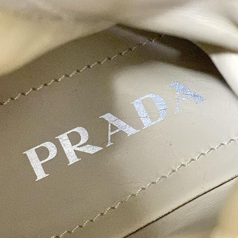 Prada Short Boots Monolith Beige Re-Nylon Leather