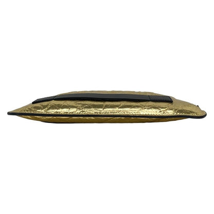 Chanel Clutch Gold Black Silver Je Ne Suis Pas en Solde Lambskin