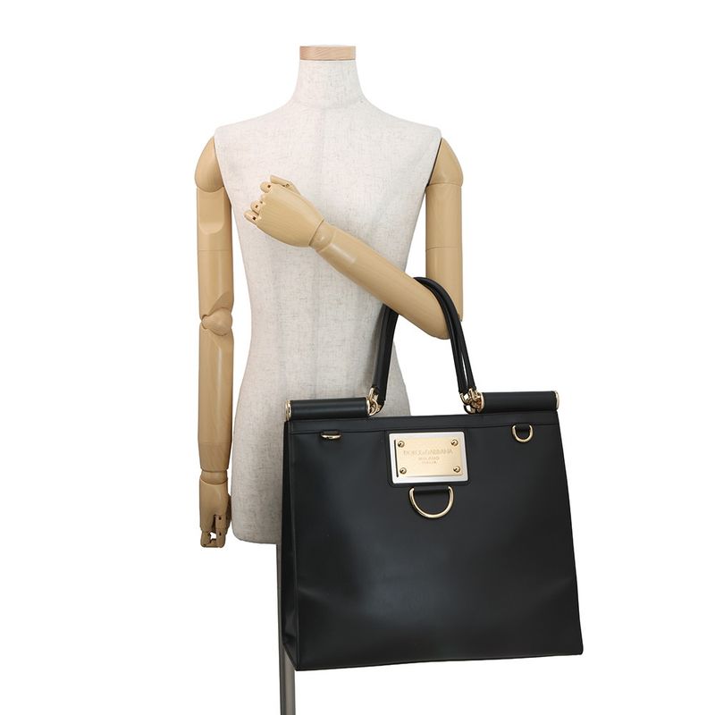 Dolce & Gabbana Tote Shisiri Leather Black 2-Way