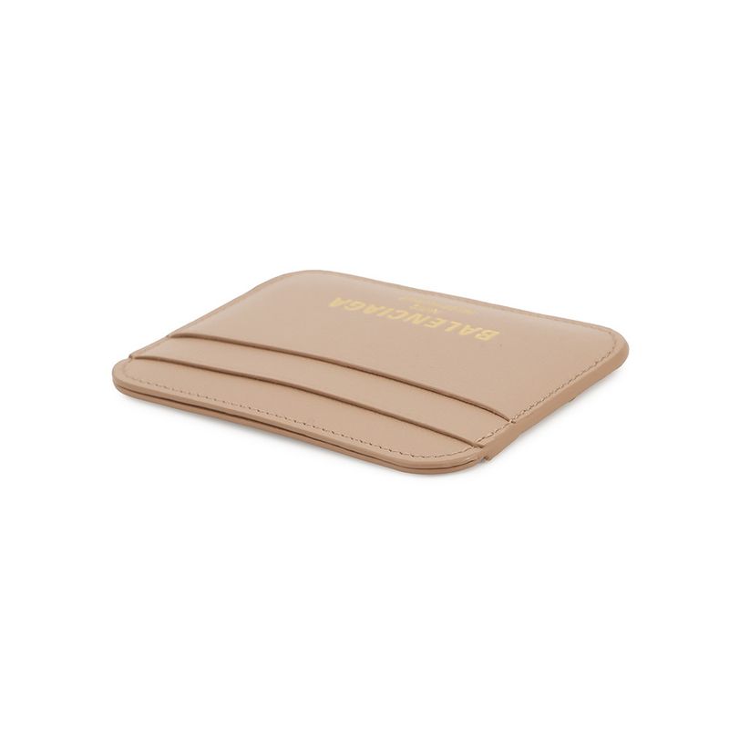 Balenciaga Card Case Calf Leather Beige