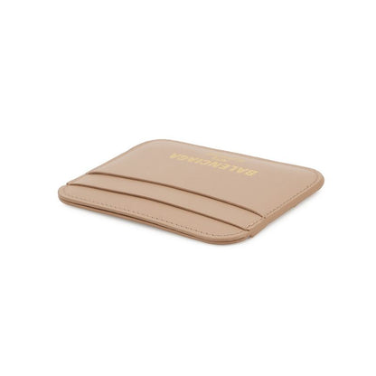 Balenciaga Card Case Calf Leather Beige
