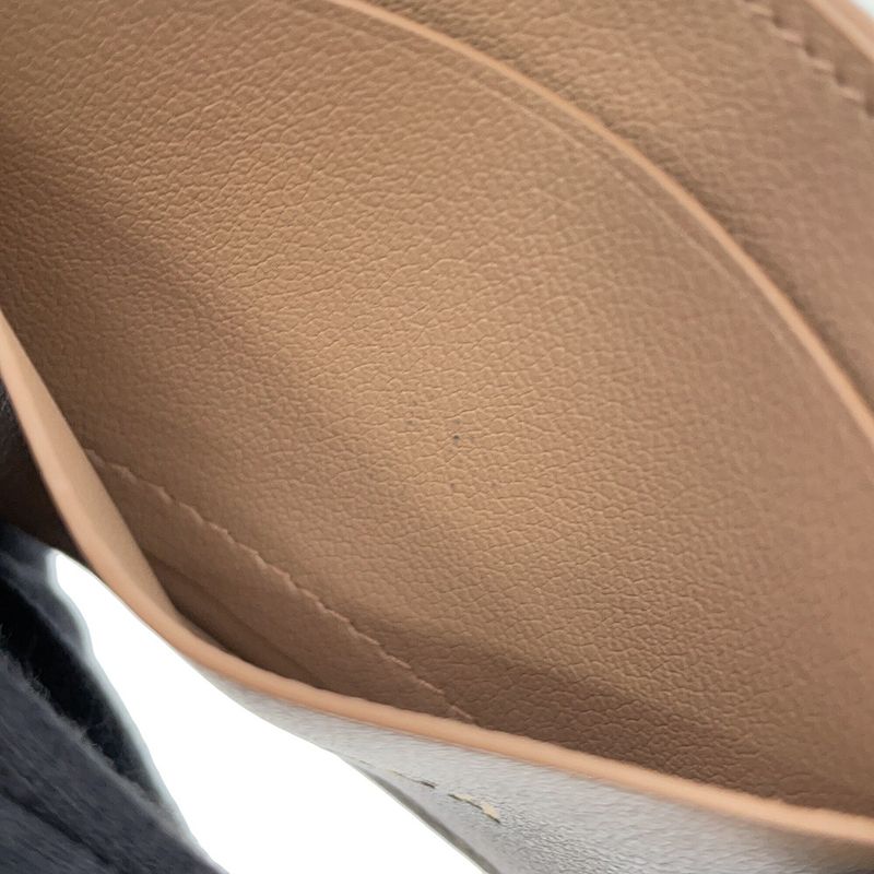 Balenciaga Card Case Calf Leather Beige