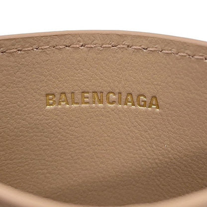 Balenciaga Card Case Calf Leather Beige
