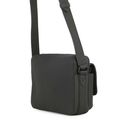 Louis Vuitton Shoulder Bag Waxy Calf Leather Boarding Messenger Black