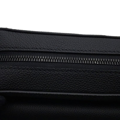 Louis Vuitton Shoulder Bag Waxy Calf Leather Boarding Messenger Black