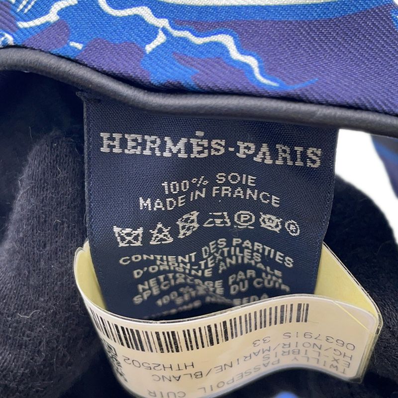 Hermes Scarf Twill Ex Libris Silk Leather