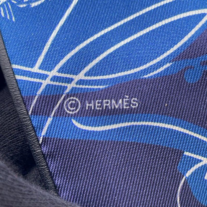 Hermes Scarf Twill Ex Libris Silk Leather