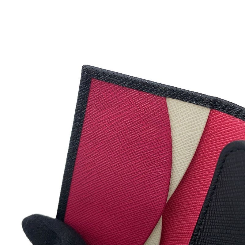 Prada Key Case Multicolor Key Saffiano Leather Key Ring Black