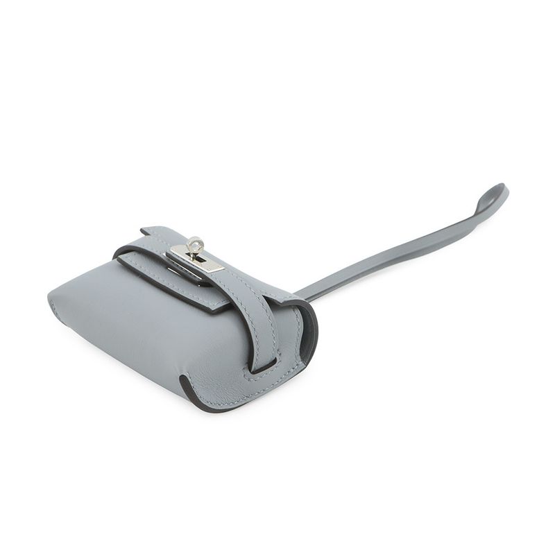 Hermes Bag Charm Kelly Festival Gris Perle Silver Swift
