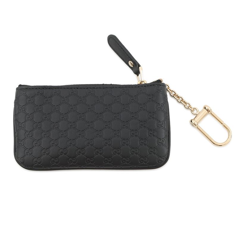 Gucci Key Case Micro Guccissima Leather Coin Black