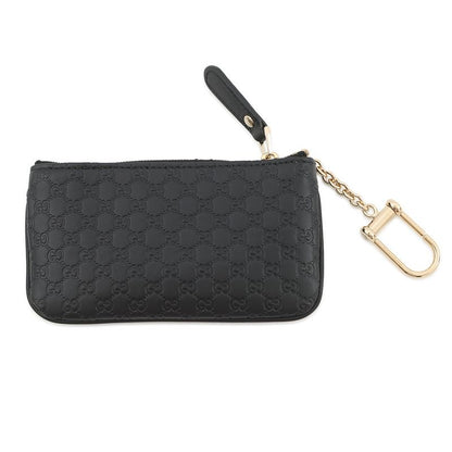 Gucci Key Case Micro Guccissima Leather Coin Black