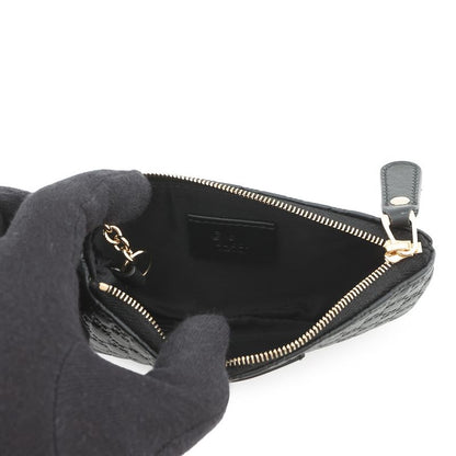 Gucci Key Case Micro Guccissima Leather Coin Black