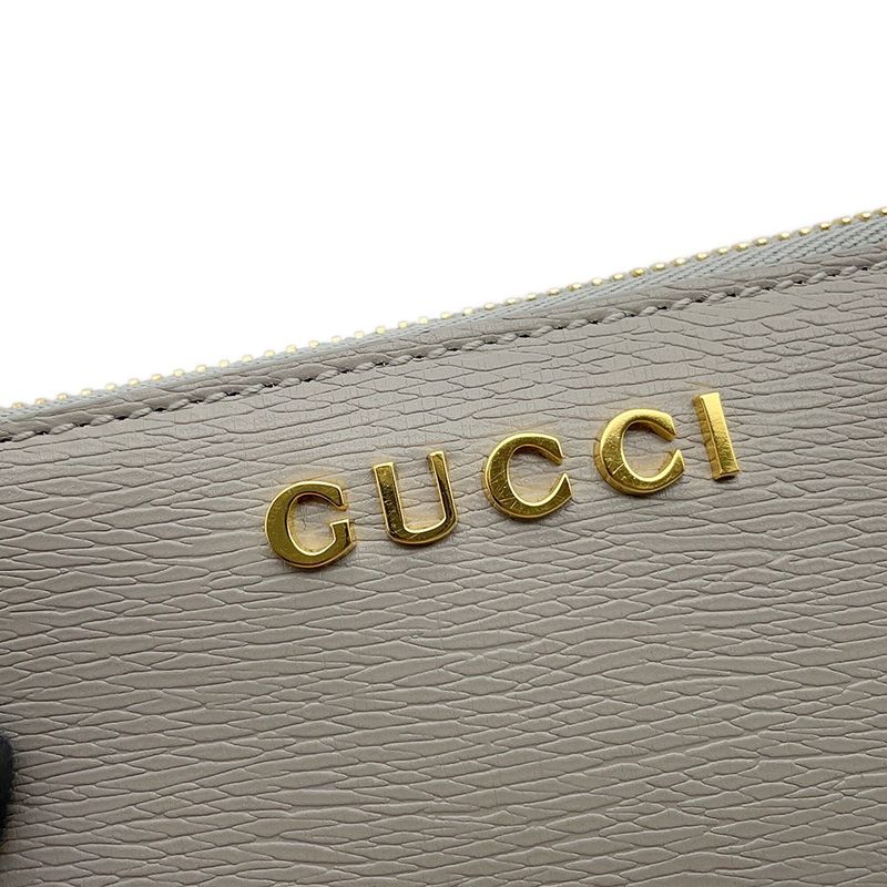 Gucci Key Case Script Zip Leather Coin