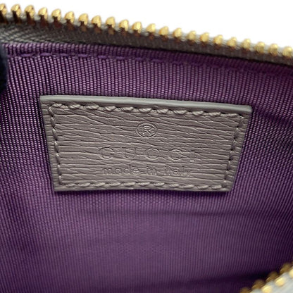 Gucci Key Case Script Zip Leather Coin