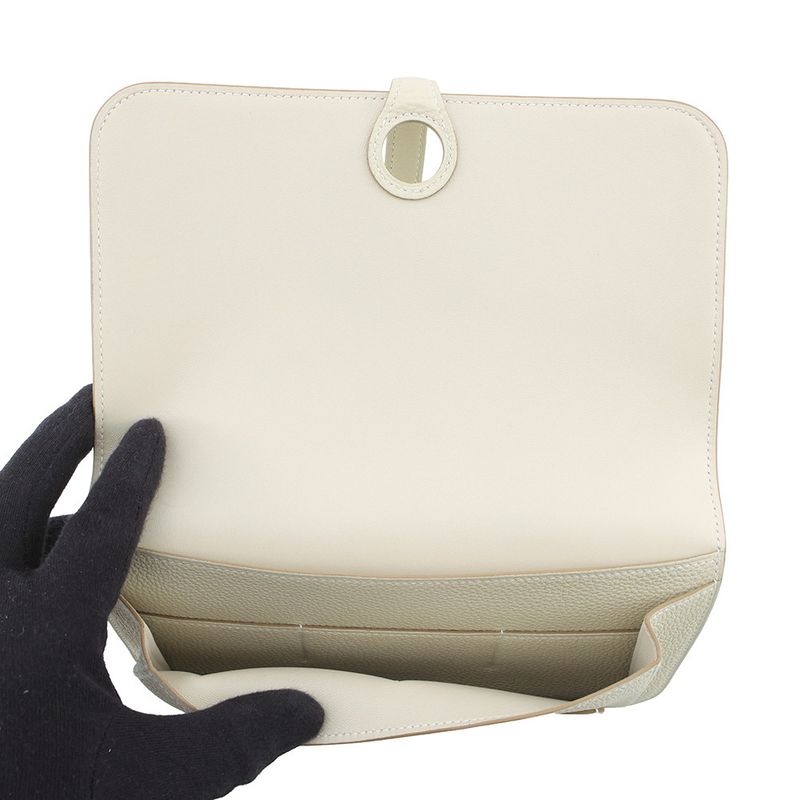 Hermes Wallet Dogon GM Duo Cles Silver Togo