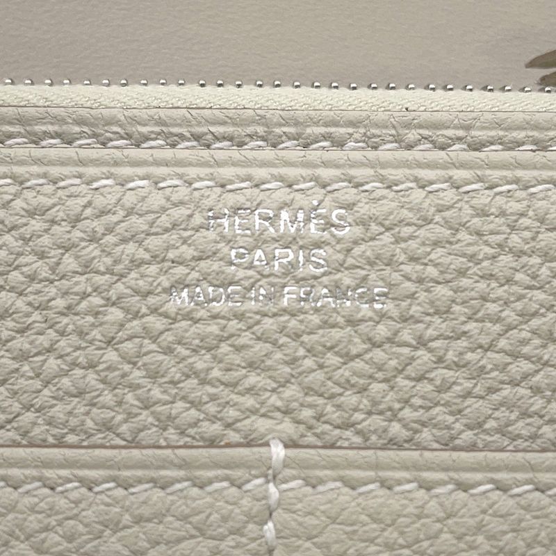 Hermes Wallet Dogon GM Duo Cles Silver Togo