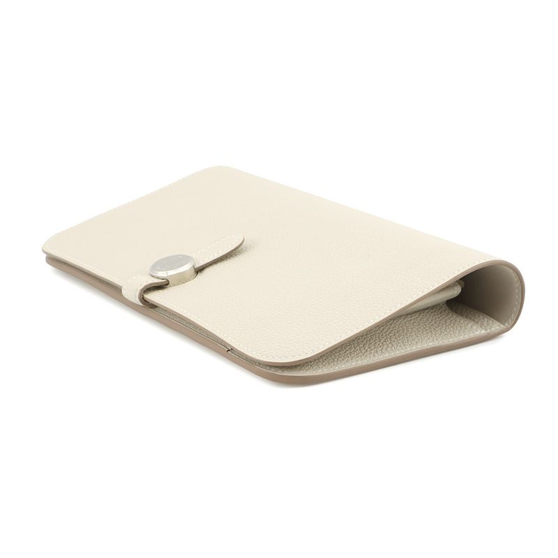 Hermes Wallet Dogon GM Duo Cles Silver Togo