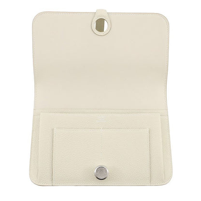 Hermes Wallet Dogon GM Duo Cles Silver Togo