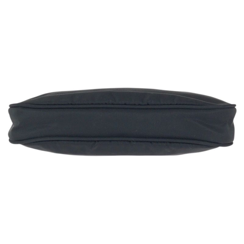 Prada Tessuto Black Silver Nylon Leather Handbag Pouch