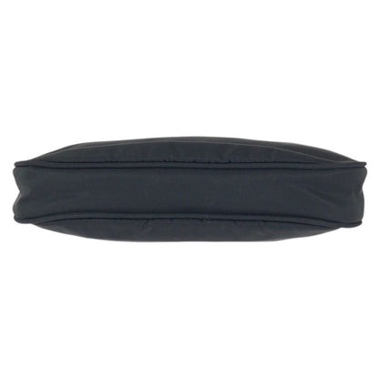 Prada Tessuto Black Silver Nylon Leather Handbag Pouch