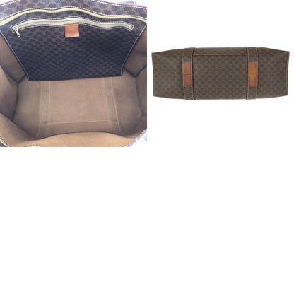 Celine Macadam Dark Brown Gold 2 Tote Shoulder Bag