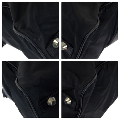 Prada Tessuto Saffiano 2-Way Black Silver Nylon Leather Boston Bag