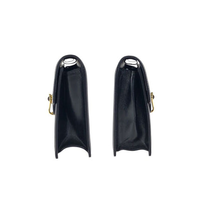 Gucci Vintage Taiga Eye Black Gold Leather Shoulder Bag Clutch