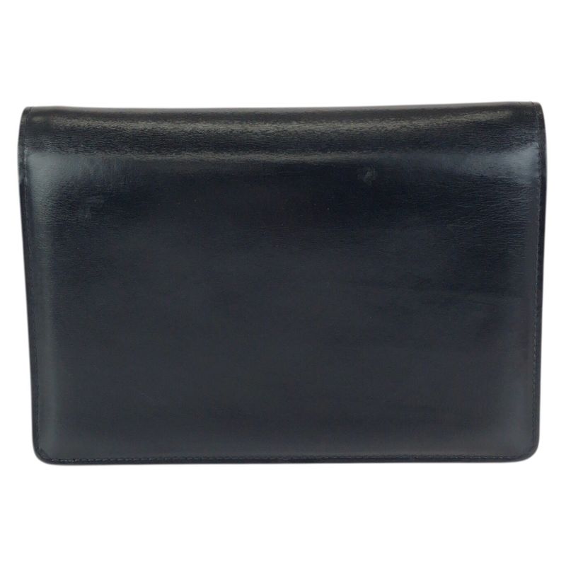 Gucci Vintage Taiga Eye Black Gold Leather Shoulder Bag Clutch