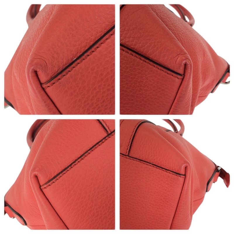 Gucci Interlocking Orange Pink Gunmetal Leather Tote