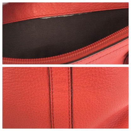 Gucci Interlocking Orange Pink Gunmetal Leather Tote