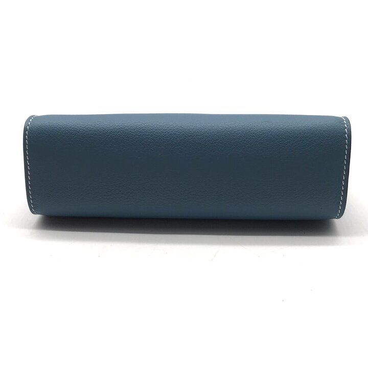 Hermes Zip Azap PM New Blue Jean Pouch Evercolor Case
