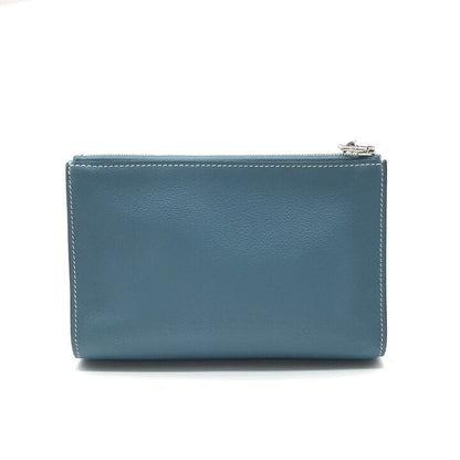 Hermes Zip Azap PM New Blue Jean Pouch Evercolor Case