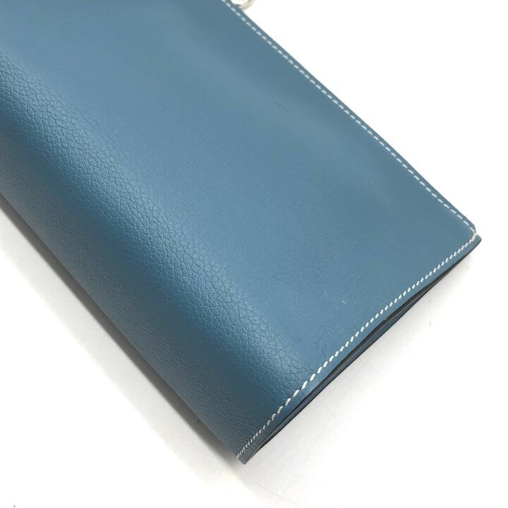 Hermes Zip Azap PM New Blue Jean Pouch Evercolor Case