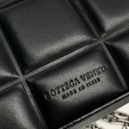 Bottega Veneta Padded Half Moon Chain Shoulder Bag Black Leather