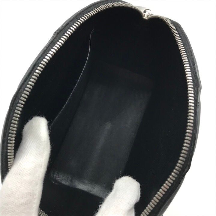 Bottega Veneta Padded Half Moon Chain Shoulder Bag Black Leather