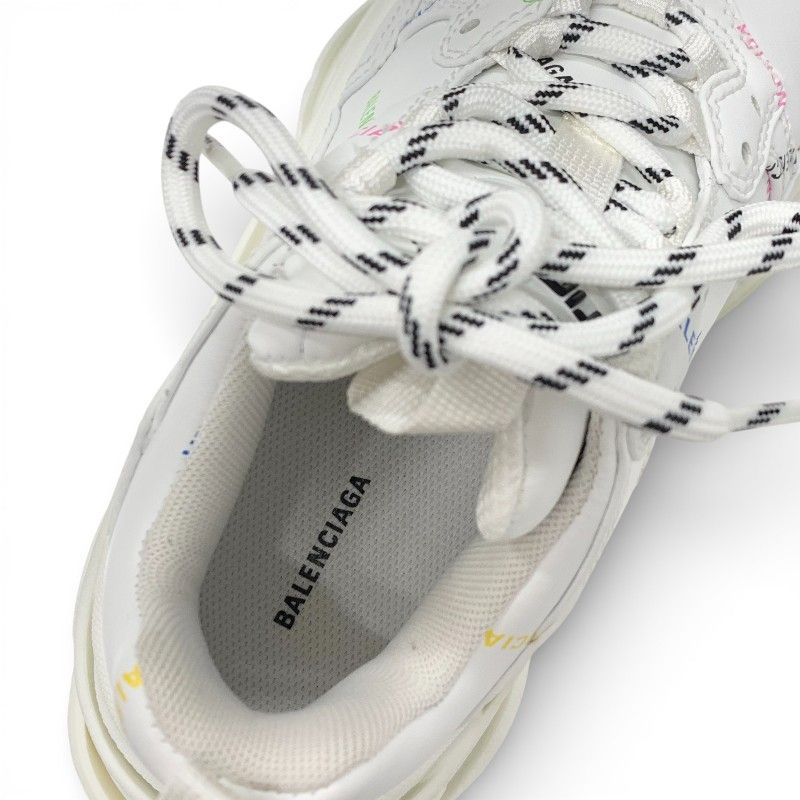Balenciaga Triple S Sneakers Shoes Leather White Multicolor Logo