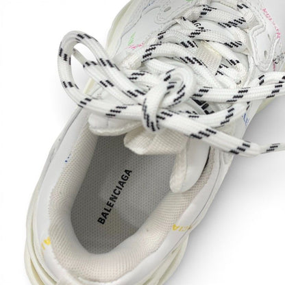 Balenciaga Triple S Sneakers Shoes Leather White Multicolor Logo
