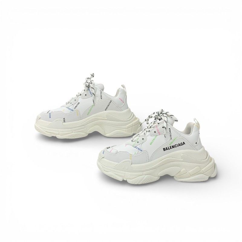 Balenciaga Triple S Sneakers Shoes Leather White Multicolor Logo